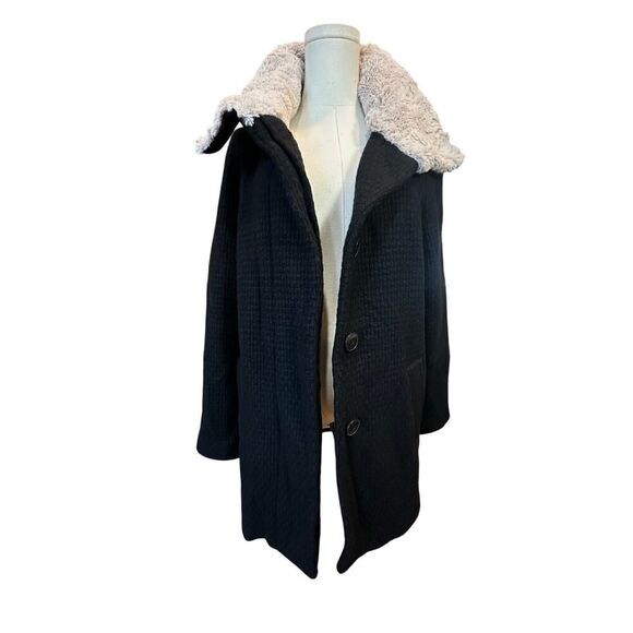 Mob Wife Old Money VINTAGE Women’s Size 40 Wool Blend Faux Fur Mid Length Jacket - Picture 7 of 16